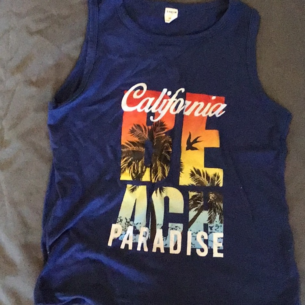 Blue Kids Tank Top with California Print